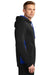 Sport-Tek ST235 Mens Sport-Wick Moisture Wicking Fleece Hooded Sweatshirt Hoodie Black/Royal Blue Side