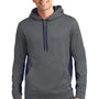 Sport-Tek Mens Sport-Wick Moisture Wicking Fleece Hooded Sweatshirt Hoodie - Dark Smoke Grey/Navy Blue