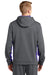 Sport-Tek ST235 Mens Sport-Wick Moisture Wicking Fleece Hooded Sweatshirt Hoodie Dark Grey/Purple Back