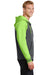 Sport-Tek ST236 Mens Sport-Wick Moisture Wicking Fleece Hooded Sweatshirt Hoodie Dark Grey/Lime Green Side