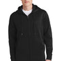 Sport-Tek Mens Sport-Wick Moisture Wicking Fleece Full Zip Hooded Sweatshirt Hoodie - Black