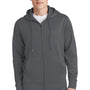Sport-Tek Mens Sport-Wick Moisture Wicking Fleece Full Zip Hooded Sweatshirt Hoodie - Dark Smoke Grey