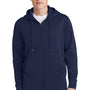 Sport-Tek Mens Sport-Wick Moisture Wicking Fleece Full Zip Hooded Sweatshirt Hoodie - Navy Blue