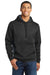 Sport-Tek ST239 Mens Sport-Wick CamoHex Moisture Wicking Fleece Hooded Sweatshirt Hoodie Black/Grey Front