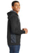 Sport-Tek ST239 Mens Sport-Wick CamoHex Moisture Wicking Fleece Hooded Sweatshirt Hoodie Black/Grey Side
