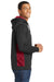 Sport-Tek ST239 Mens Sport-Wick CamoHex Moisture Wicking Fleece Hooded Sweatshirt Hoodie Black/Red Side