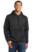 Sport-Tek ST239 Mens Sport-Wick CamoHex Moisture Wicking Fleece Hooded Sweatshirt Hoodie Black/Royal Blue Front