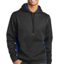 Sport-Tek Mens Sport-Wick CamoHex Moisture Wicking Fleece Hooded Sweatshirt Hoodie - Black/True Royal Blue