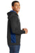 Sport-Tek ST239 Mens Sport-Wick CamoHex Moisture Wicking Fleece Hooded Sweatshirt Hoodie Black/Royal Blue Side