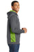 Sport-Tek ST239 Mens Sport-Wick CamoHex Moisture Wicking Fleece Hooded Sweatshirt Hoodie Dark Grey/Lime Green Side