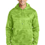 Sport-Tek Mens Sport-Wick CamoHex Moisture Wicking Fleece Hooded Sweatshirt Hoodie - Lime Shock Green - Closeout