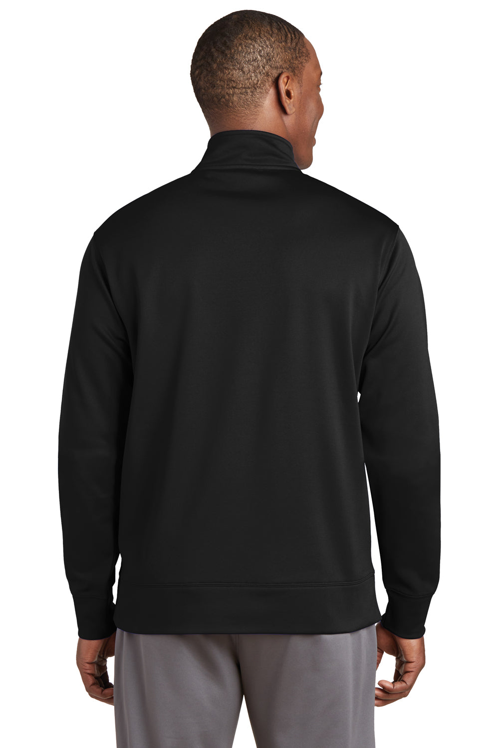 Sport-Tek ST241 Mens Sport-Wick Moisture Wicking Fleece Full Zip Sweatshirt Black Back