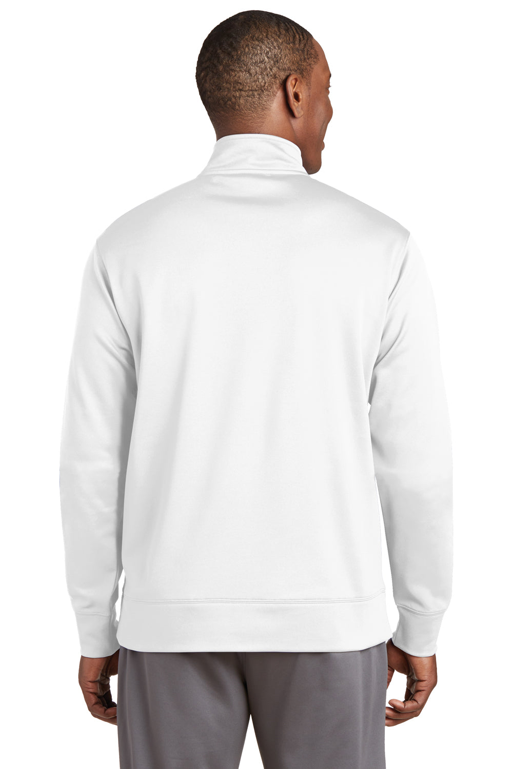 Sport-Tek ST241 Mens Sport-Wick Moisture Wicking Fleece Full Zip Sweatshirt White Back