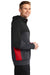 Sport-Tek ST245 Mens Moisture Wicking Full Zip Tech Fleece Hooded Jacket Black/Grey/Red Side