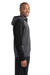 Sport-Tek ST249 Mens Tech Moisture Wicking Fleece 1/4 Zip Hooded Sweatshirt Hoodie Heather Graphite Grey/Black Side
