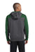 Sport-Tek ST249 Mens Tech Moisture Wicking Fleece 1/4 Zip Hooded Sweatshirt Hoodie Heather Graphite Grey/Forest Green Back