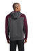 Sport-Tek ST249 Mens Tech Moisture Wicking Fleece 1/4 Zip Hooded Sweatshirt Hoodie Heather Graphite Grey/Maroon Back