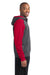 Sport-Tek ST249 Mens Tech Moisture Wicking Fleece 1/4 Zip Hooded Sweatshirt Hoodie Heather Graphite Grey/Red Side