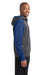 Sport-Tek ST249 Mens Tech Moisture Wicking Fleece 1/4 Zip Hooded Sweatshirt Hoodie Heather Graphite Grey/Royal Blue Side