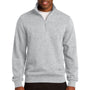 Sport-Tek Mens Shrink Resistant Fleece 1/4 Zip Sweatshirt - Heather Grey