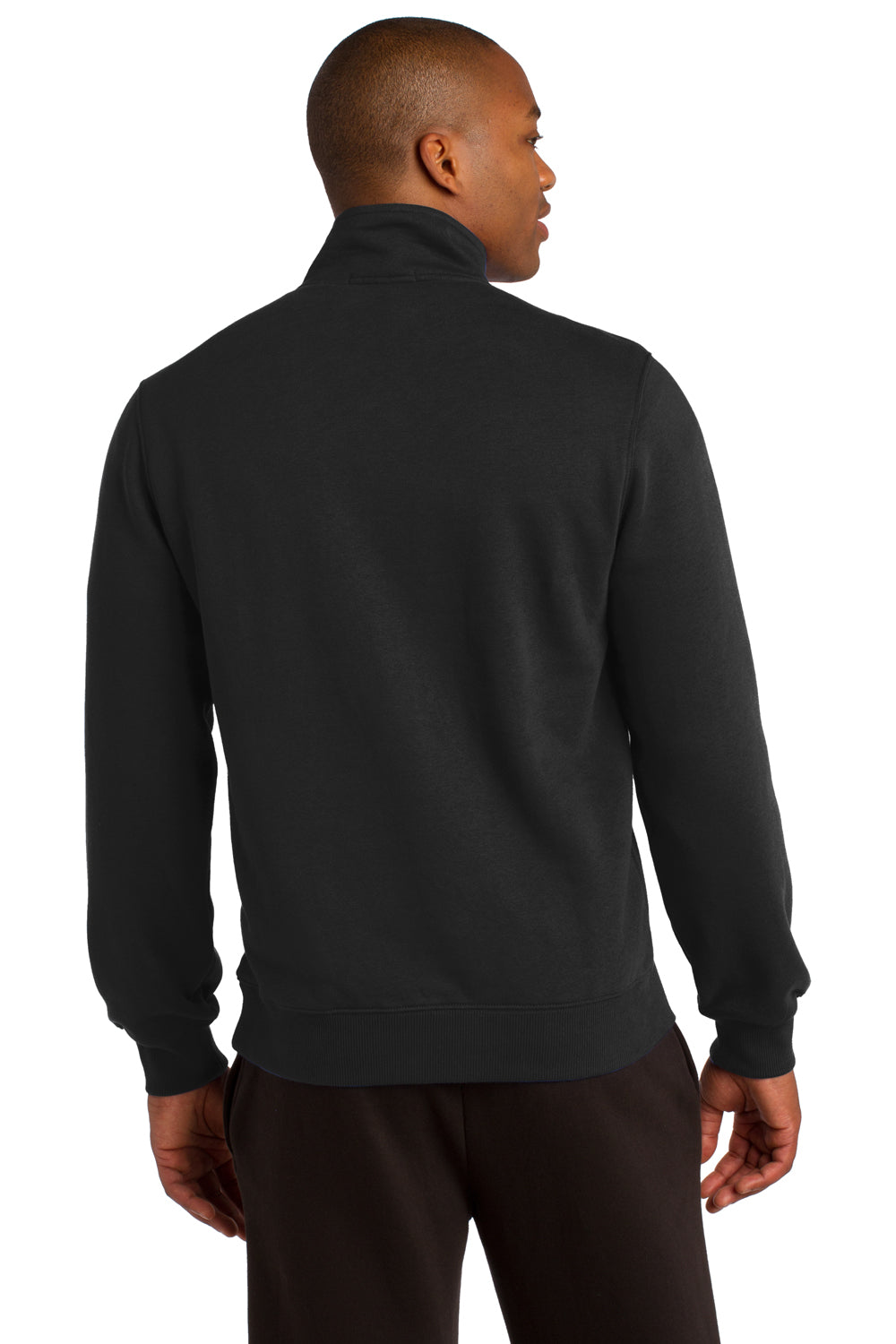 Sport-Tek ST253 Mens Fleece 1/4 Zip Sweatshirt Black Back