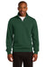 Sport-Tek ST253 Mens Fleece 1/4 Zip Sweatshirt Forest Green Front