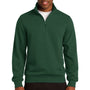 Sport-Tek Mens Shrink Resistant Fleece 1/4 Zip Sweatshirt - Forest Green
