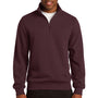 Sport-Tek Mens Shrink Resistant Fleece 1/4 Zip Sweatshirt - Maroon