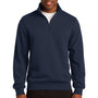 Sport-Tek Mens Shrink Resistant Fleece 1/4 Zip Sweatshirt - True Navy Blue