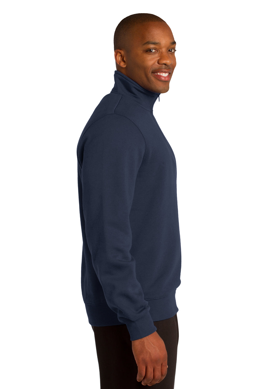 Sport-Tek ST253 Mens Fleece 1/4 Zip Sweatshirt Navy Blue Side
