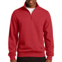 Sport-Tek Mens Shrink Resistant Fleece 1/4 Zip Sweatshirt - True Red