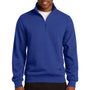 Sport-Tek Mens Shrink Resistant Fleece 1/4 Zip Sweatshirt - True Royal Blue