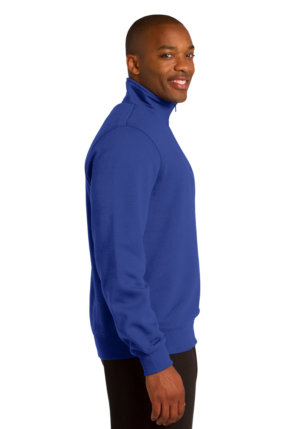Sport-Tek ST253 Mens Fleece 1/4 Zip Sweatshirt Royal Blue Side