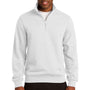 Sport-Tek Mens Shrink Resistant Fleece 1/4 Zip Sweatshirt - White