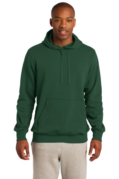 Sport-Tek ST254 Mens Fleece Hooded Sweatshirt Hoodie Forest Green Front