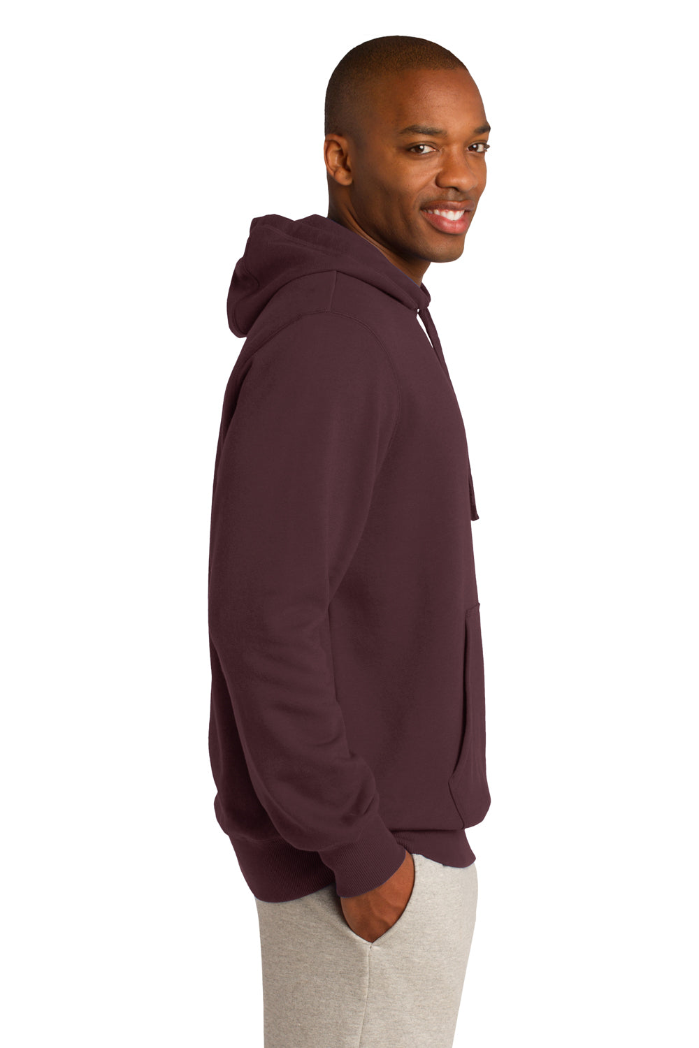 Sport-Tek ST254 Mens Fleece Hooded Sweatshirt Hoodie Maroon Side