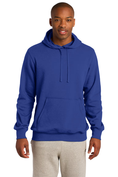 Sport-Tek ST254 Mens Fleece Hooded Sweatshirt Hoodie Royal Blue Front