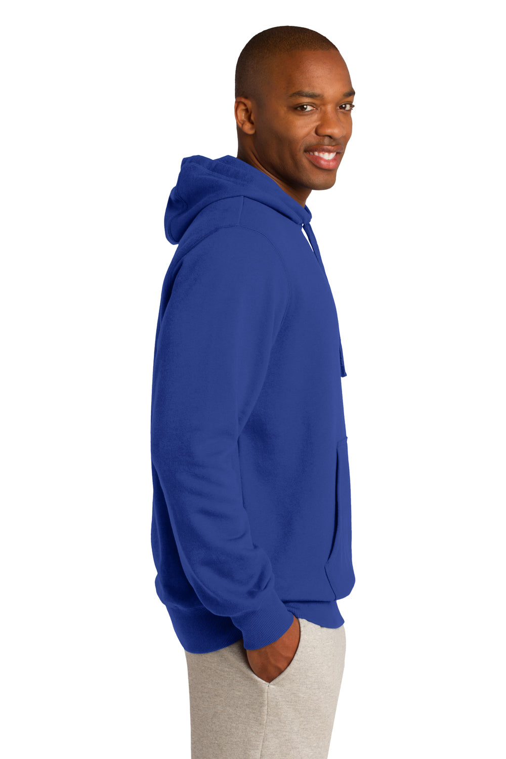 Sport-Tek ST254 Mens Fleece Hooded Sweatshirt Hoodie Royal Blue Side