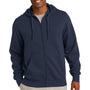 Sport-Tek Mens Fleece Full Zip Hooded Sweatshirt Hoodie - True Navy Blue