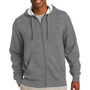 Sport-Tek Mens Fleece Full Zip Hooded Sweatshirt Hoodie - Heather Vintage Grey