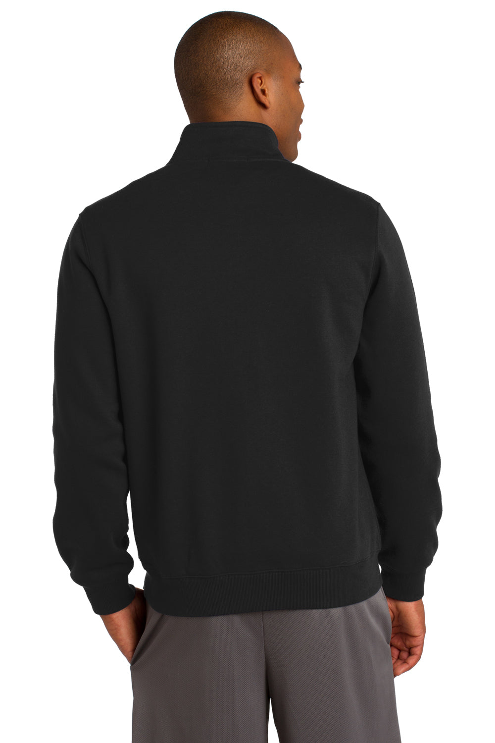 Sport-Tek ST259 Mens Fleece Full Zip Sweatshirt Black Back