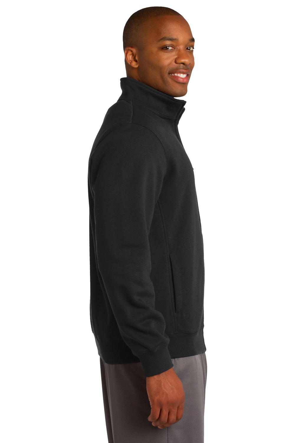 Sport-Tek ST259 Mens Fleece Full Zip Sweatshirt Black Side