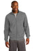 Sport-Tek ST259 Mens Fleece Full Zip Sweatshirt Heather Vintage Grey Front