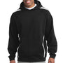 Sport-Tek Mens Shrink Resistant Fleece Hooded Sweatshirt Hoodie - Black/White - Closeout
