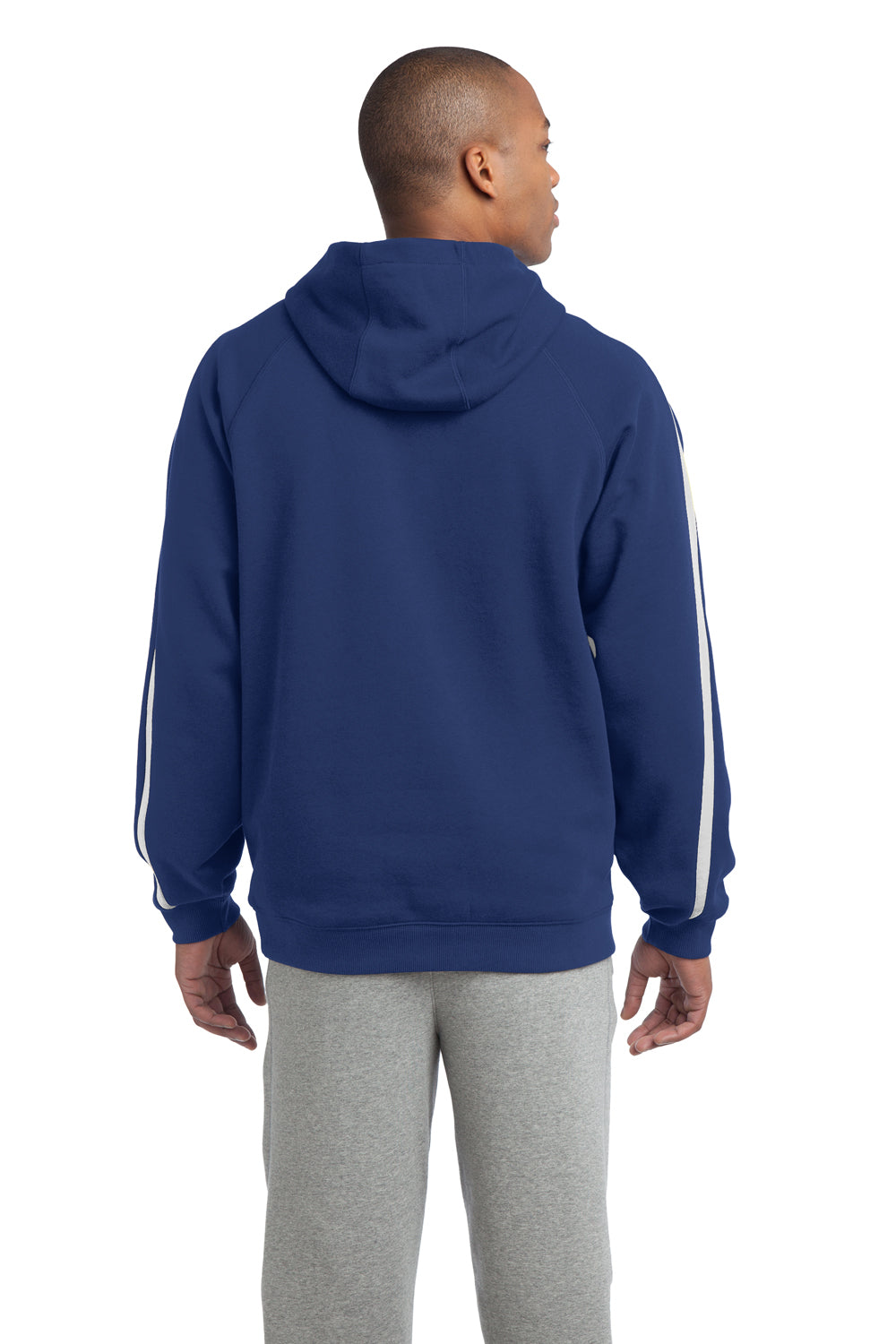 Sport-Tek ST265 Mens Fleece Hooded Sweatshirt Hoodie Royal Blue/White Back