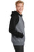 Sport-Tek ST267 Mens Fleece Hooded Sweatshirt Hoodie Heather Vintage Grey/Black Side