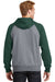 Sport-Tek ST267 Mens Fleece Hooded Sweatshirt Hoodie Heather Vintage Grey/Forest Green Back