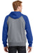 Sport-Tek ST267 Mens Fleece Hooded Sweatshirt Hoodie Heather Vintage Grey/Royal Blue Back