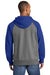 Sport-Tek ST269 Mens Fleece Full Zip Hooded Sweatshirt Hoodie Heather Vintage Grey/Royal Blue Back