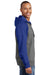 Sport-Tek ST269 Mens Fleece Full Zip Hooded Sweatshirt Hoodie Heather Vintage Grey/Royal Blue Side